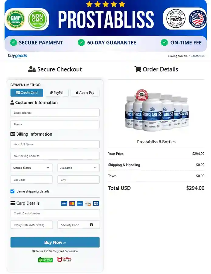 ProstaBliss Order Page